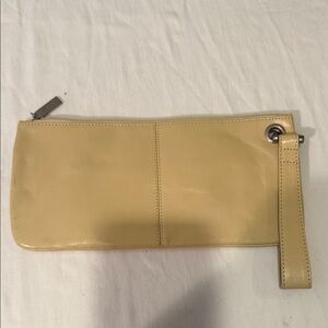 Hobo cream Yellow Leather Wristlet